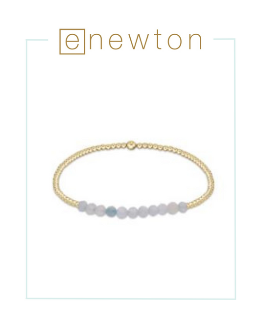 E Newton Gold Bliss 2mm Bead Bracelet - Aquamarine-Bracelets-ENEWTON-The Village Shoppe, Women’s Fashion Boutique, Shop Online and In Store - Located in Muscle Shoals, AL.