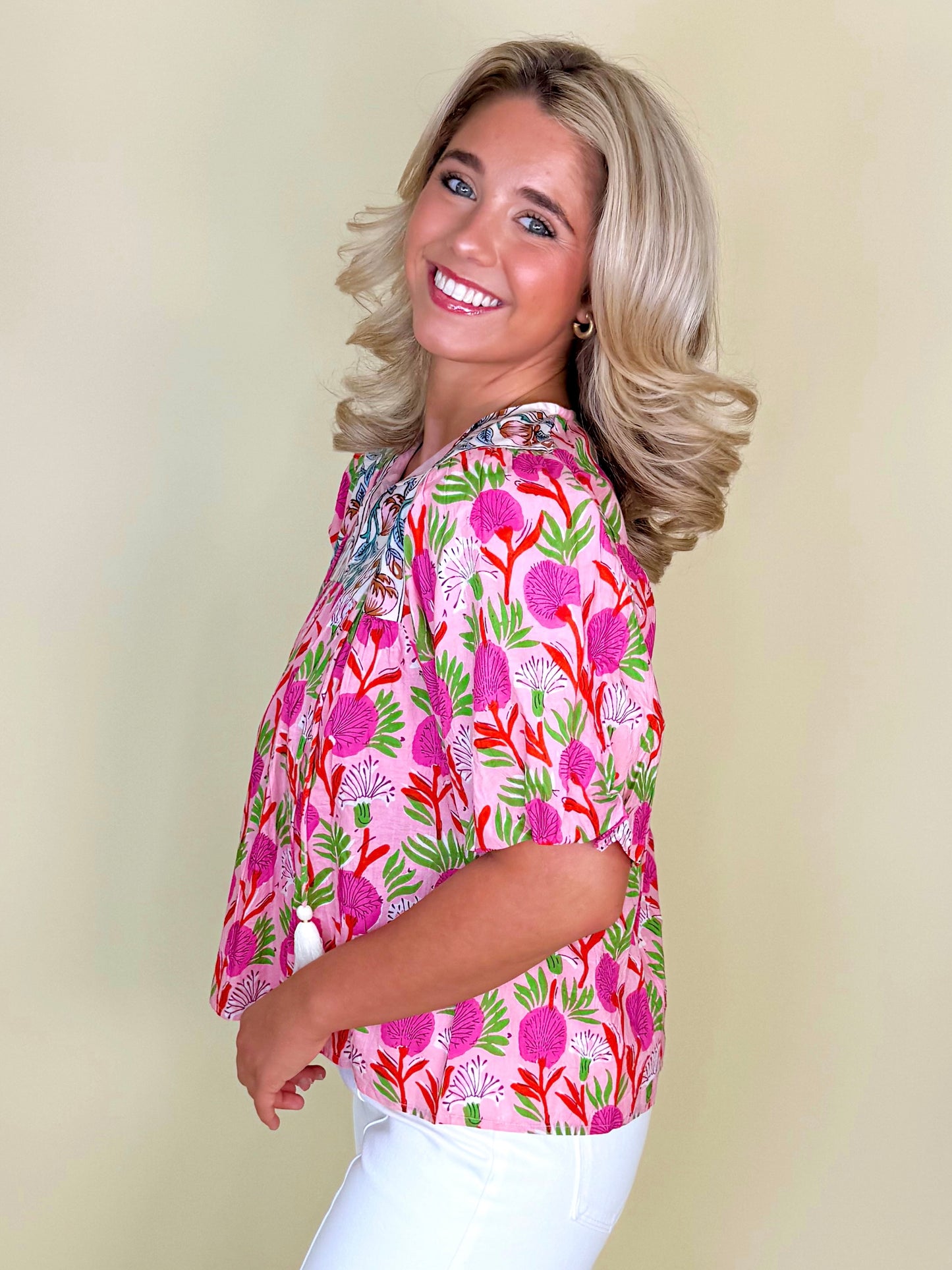 The Cory Blouse-Short Sleeves-THML-The Village Shoppe, Women’s Fashion Boutique, Shop Online and In Store - Located in Muscle Shoals, AL.
