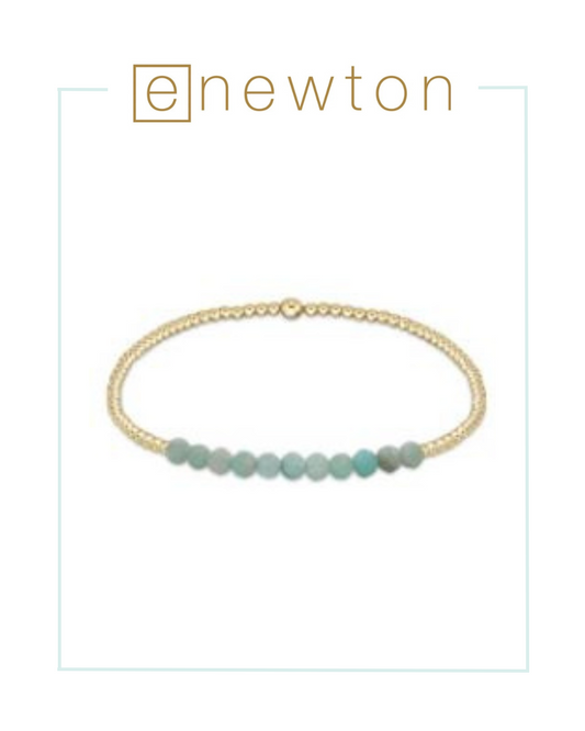 E Newton Gold Bliss 2mm Bead Bracelet - Amazonite-Bracelets-ENEWTON-The Village Shoppe, Women’s Fashion Boutique, Shop Online and In Store - Located in Muscle Shoals, AL.