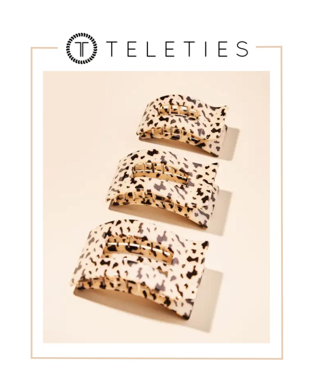 TELETIES Flat Rectangle Hair Clip | Large-Claw Clips-TELETIES-The Village Shoppe, Women’s Fashion Boutique, Shop Online and In Store - Located in Muscle Shoals, AL.