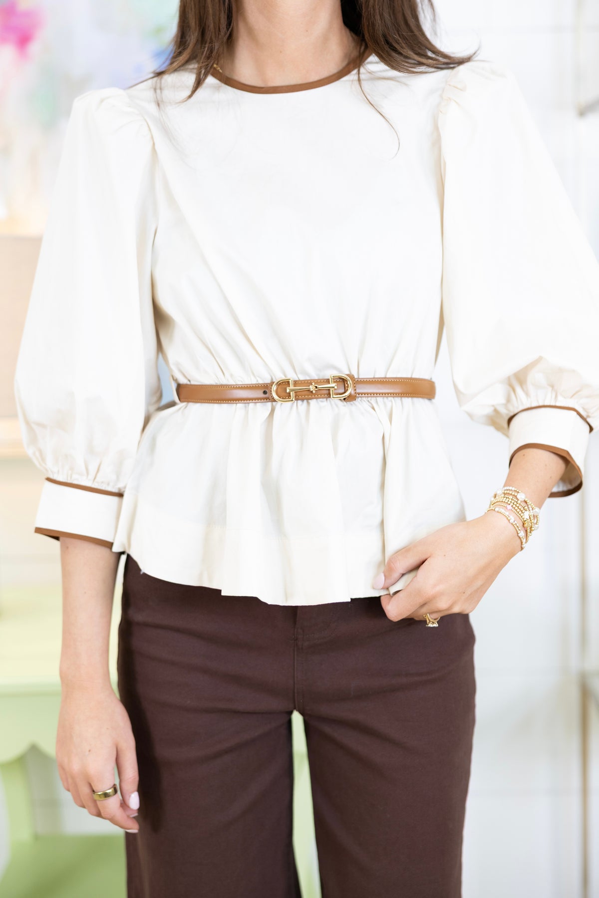 The Reese Blouse-3/4 Sleeves-Entro-The Village Shoppe, Women’s Fashion Boutique, Shop Online and In Store - Located in Muscle Shoals, AL.