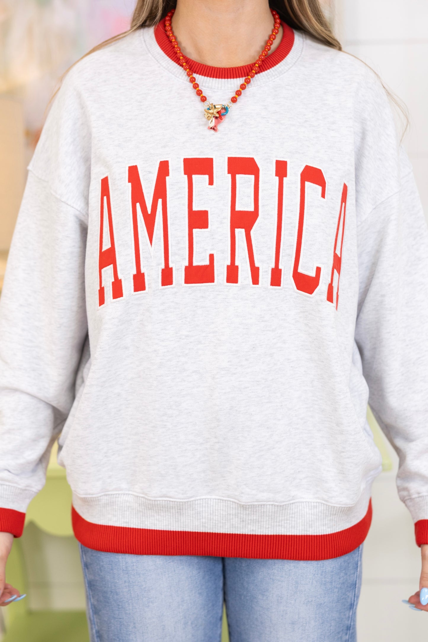 Made in America Sweatshirt-Sweatshirt-Le Lis-The Village Shoppe, Women’s Fashion Boutique, Shop Online and In Store - Located in Muscle Shoals, AL.