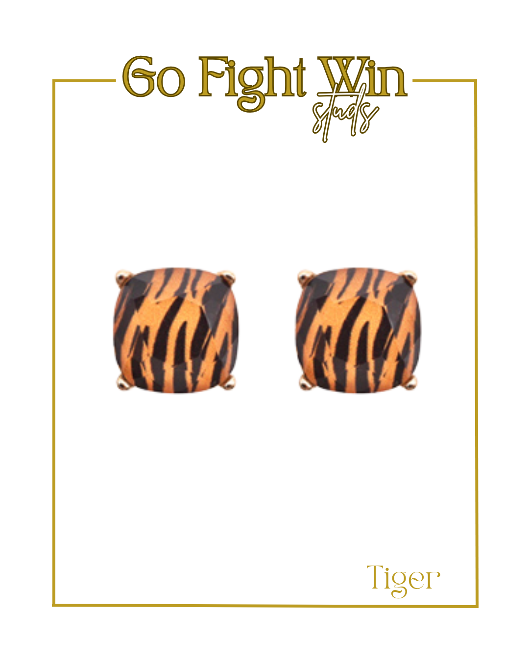 Go Fight Win Studs-Earrings-Golden Stella-The Village Shoppe, Women’s Fashion Boutique, Shop Online and In Store - Located in Muscle Shoals, AL.