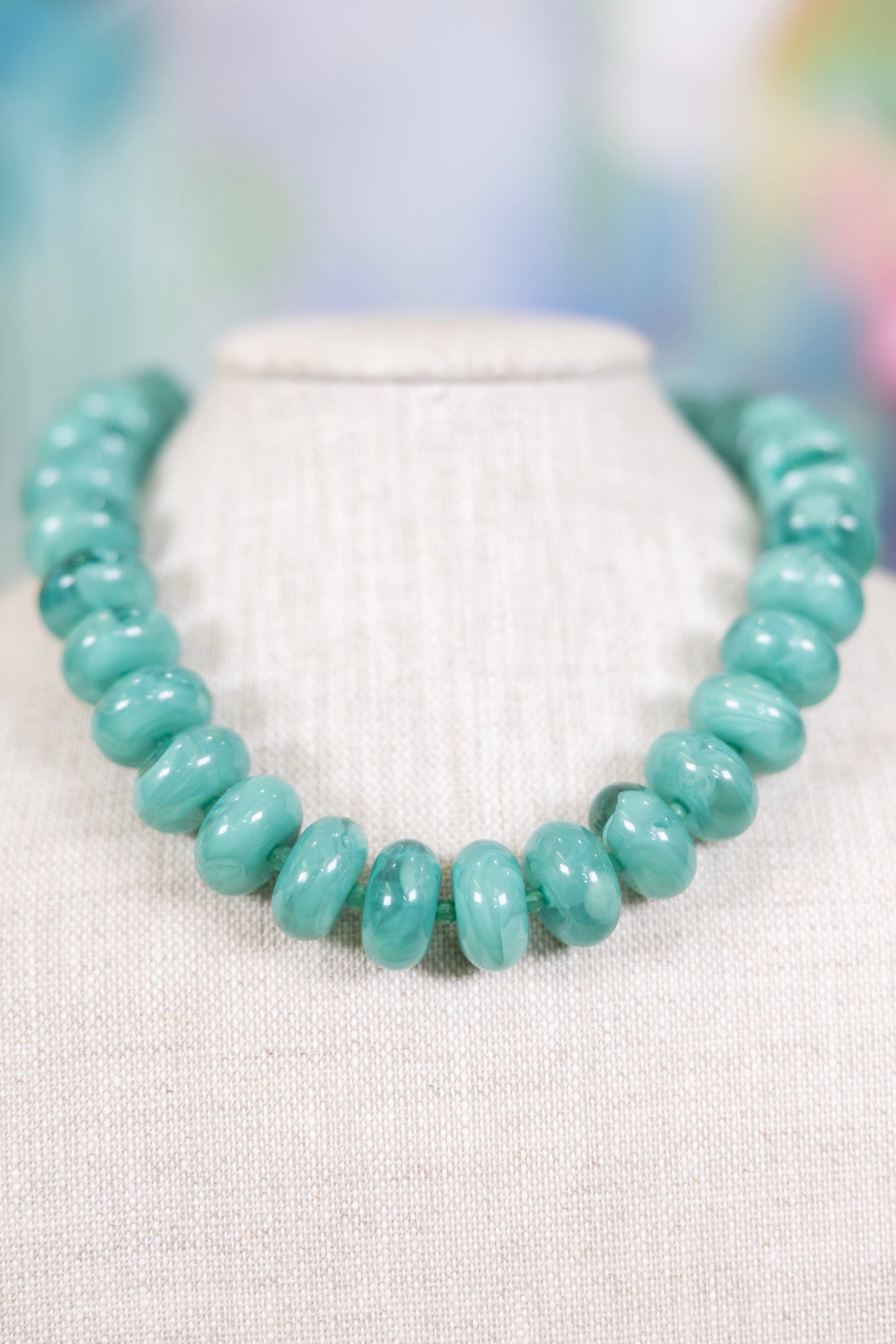Sea Glass Beaded Necklace-Necklaces-Hart Designs-The Village Shoppe, Women’s Fashion Boutique, Shop Online and In Store - Located in Muscle Shoals, AL.