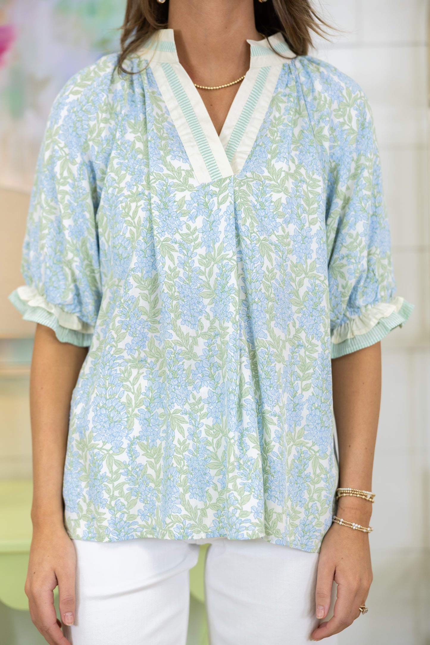 Wildflower Way Blouse-Short Sleeves-Umgee-The Village Shoppe, Women’s Fashion Boutique, Shop Online and In Store - Located in Muscle Shoals, AL.