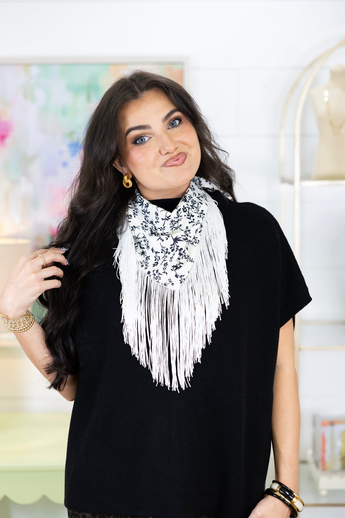 Rodeo Drive Fringe Scarf-Scarf-Hart Designs-The Village Shoppe, Women’s Fashion Boutique, Shop Online and In Store - Located in Muscle Shoals, AL.
