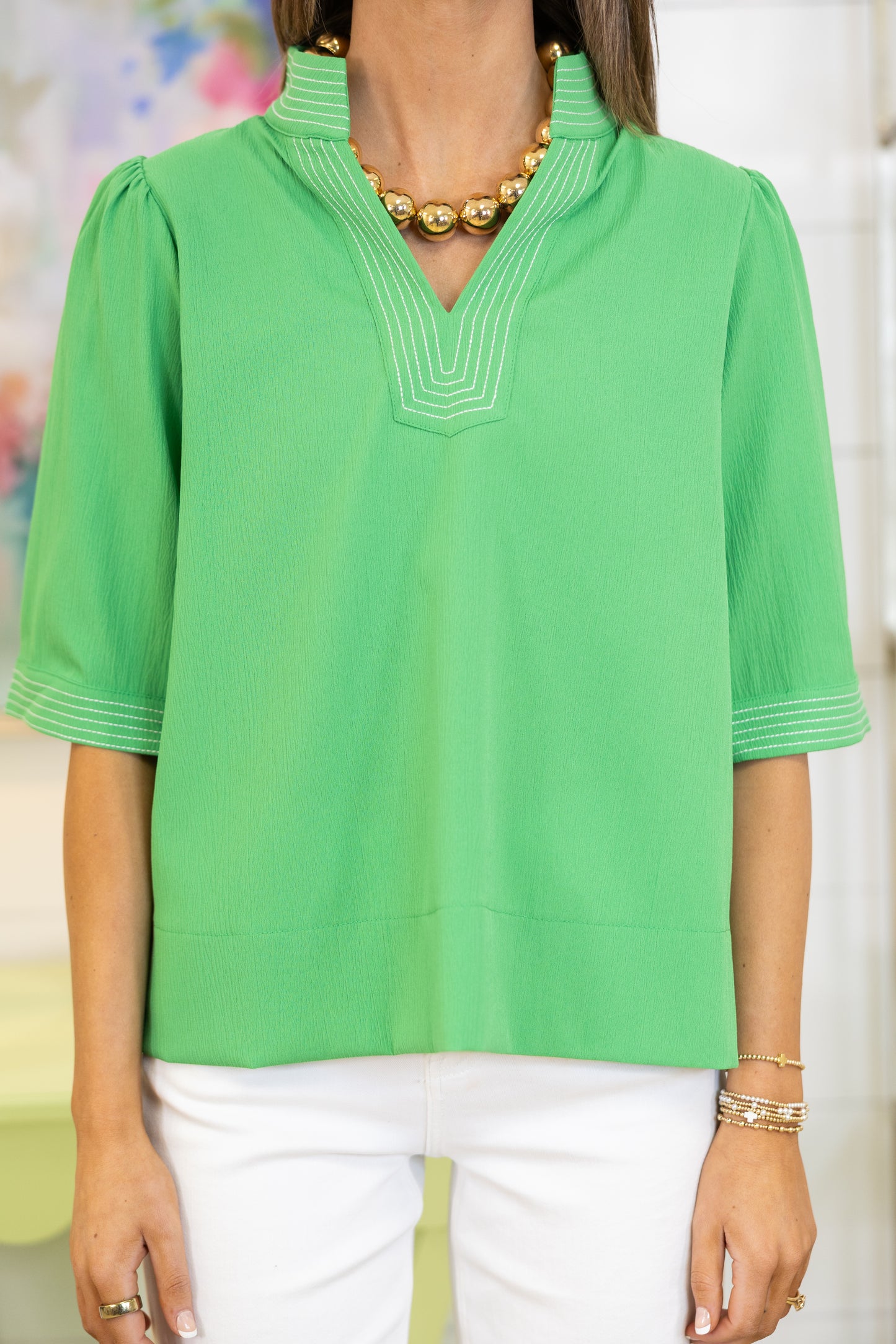 Fifth Avenue Blouse-Short Sleeves-Jodifl-The Village Shoppe, Women’s Fashion Boutique, Shop Online and In Store - Located in Muscle Shoals, AL.