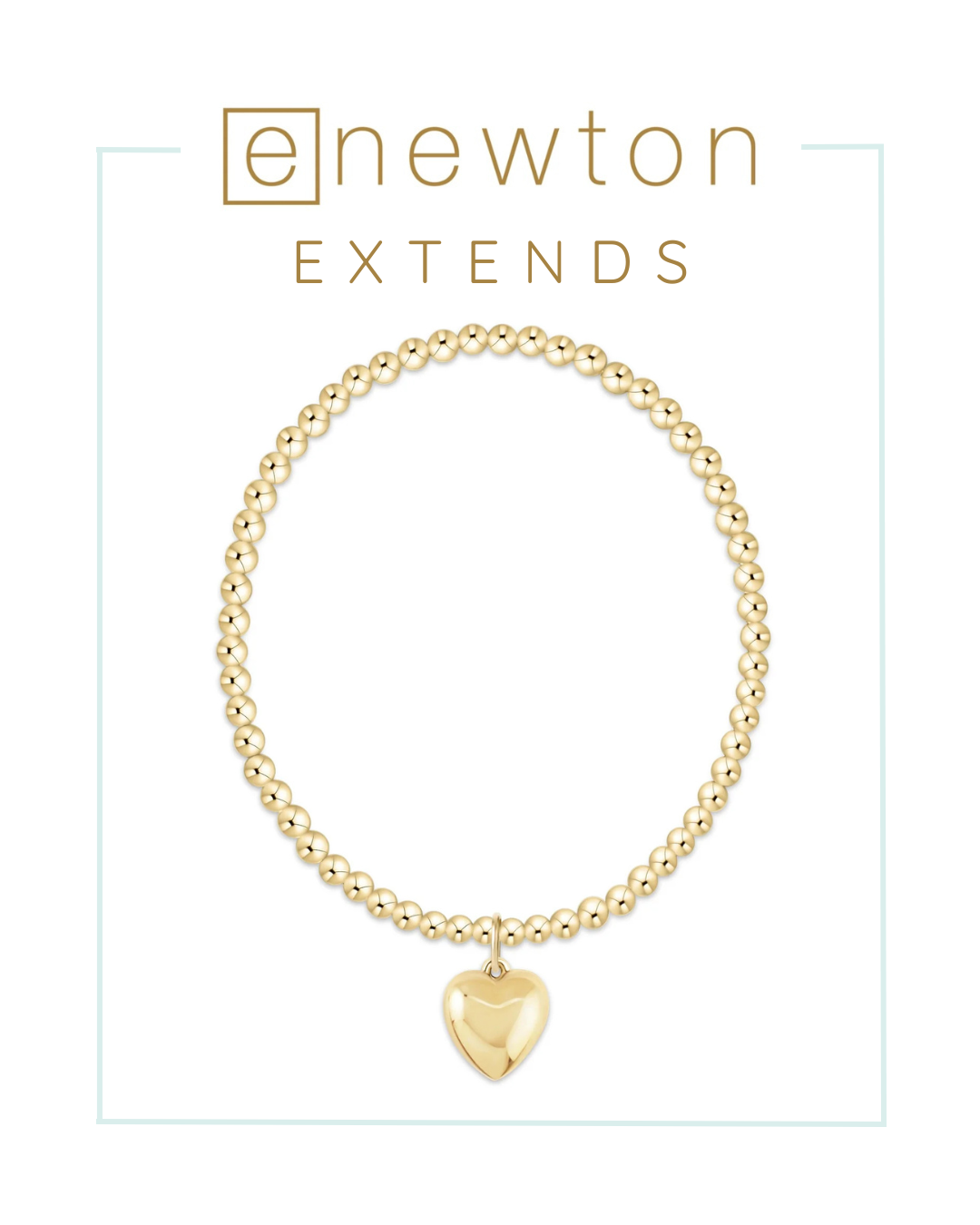 Enewton | Extends | Classic Gold 3mm Bracelet - Love Plush Gold Charm