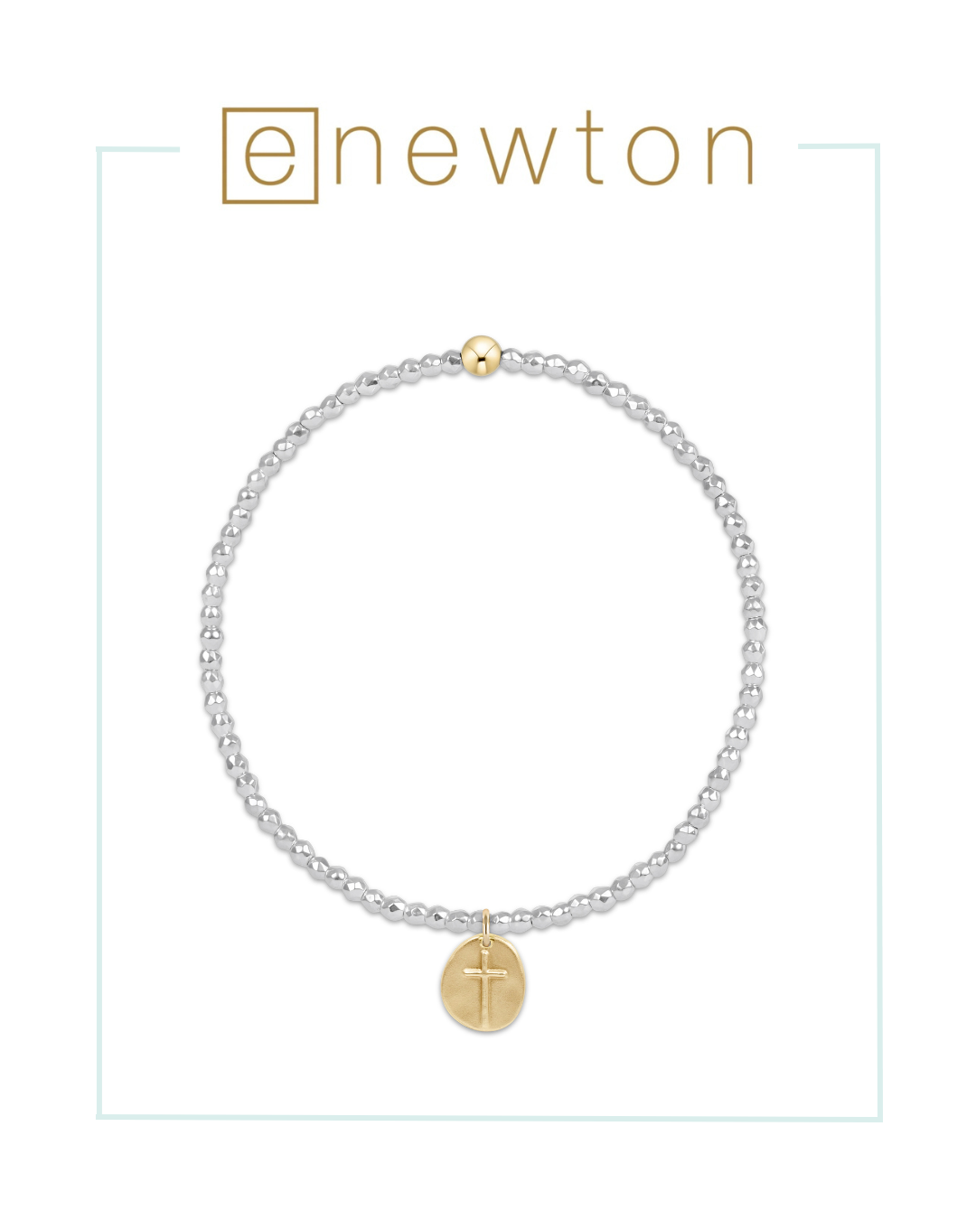 E Newton Bright Silver Faceted Hematite Bead Bracelet - Inspire Small Gold Charm-Bracelets-ENEWTON-The Village Shoppe, Women’s Fashion Boutique, Shop Online and In Store - Located in Muscle Shoals, AL.