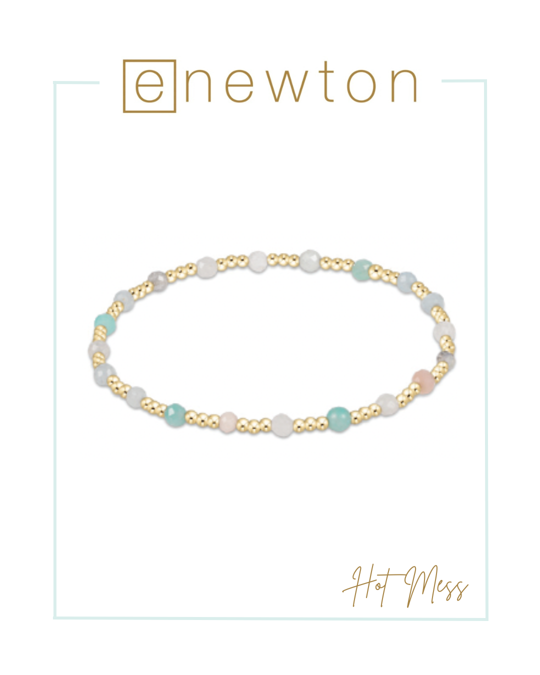 E Newton Gemstone Gold Sincerity Pattern 3mm Bead Bracelet-Bracelets-ENEWTON-The Village Shoppe, Women’s Fashion Boutique, Shop Online and In Store - Located in Muscle Shoals, AL.
