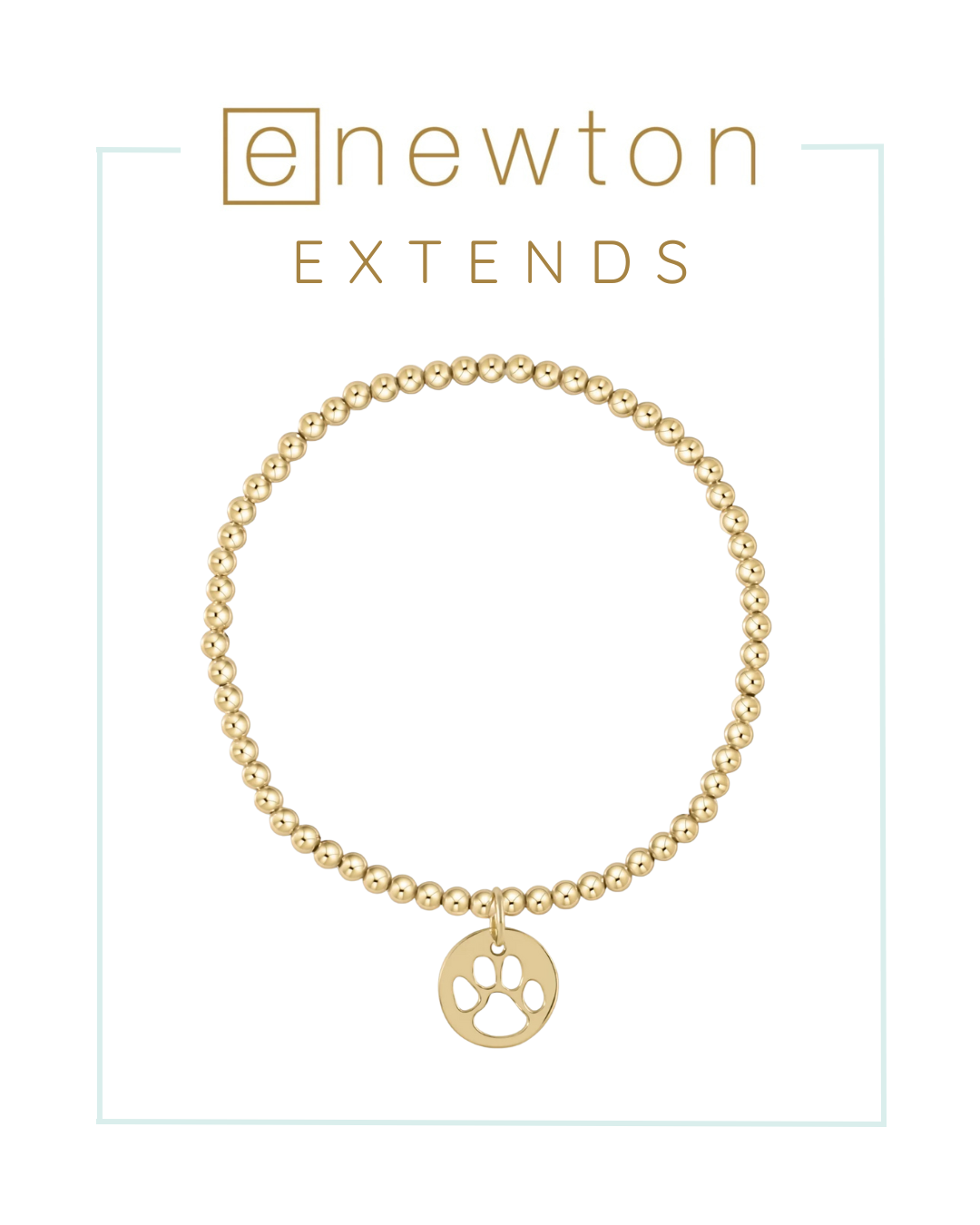 E Newton | Extends | Classic Gold 3mm Bead Bracelet - Paw Print Gold Disc-Bracelets-ENEWTON-The Village Shoppe, Women’s Fashion Boutique, Shop Online and In Store - Located in Muscle Shoals, AL.