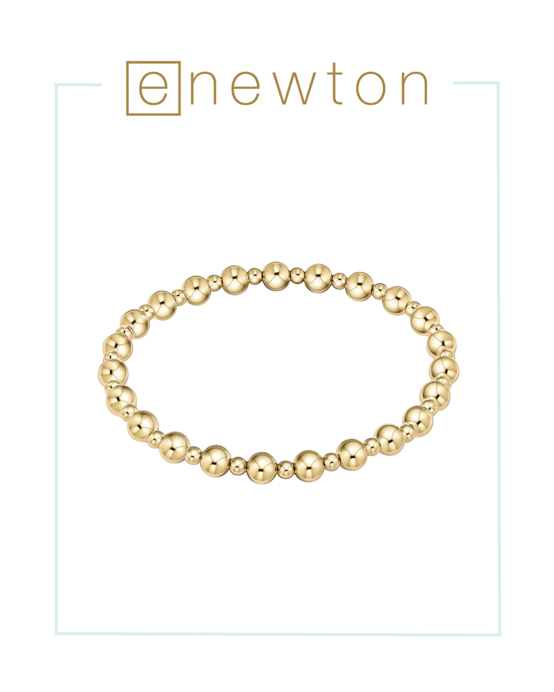 E Newton Classic Grateful Pattern 5mm Bead Bracelet - Gold-Bracelets-ENEWTON-The Village Shoppe, Women’s Fashion Boutique, Shop Online and In Store - Located in Muscle Shoals, AL.