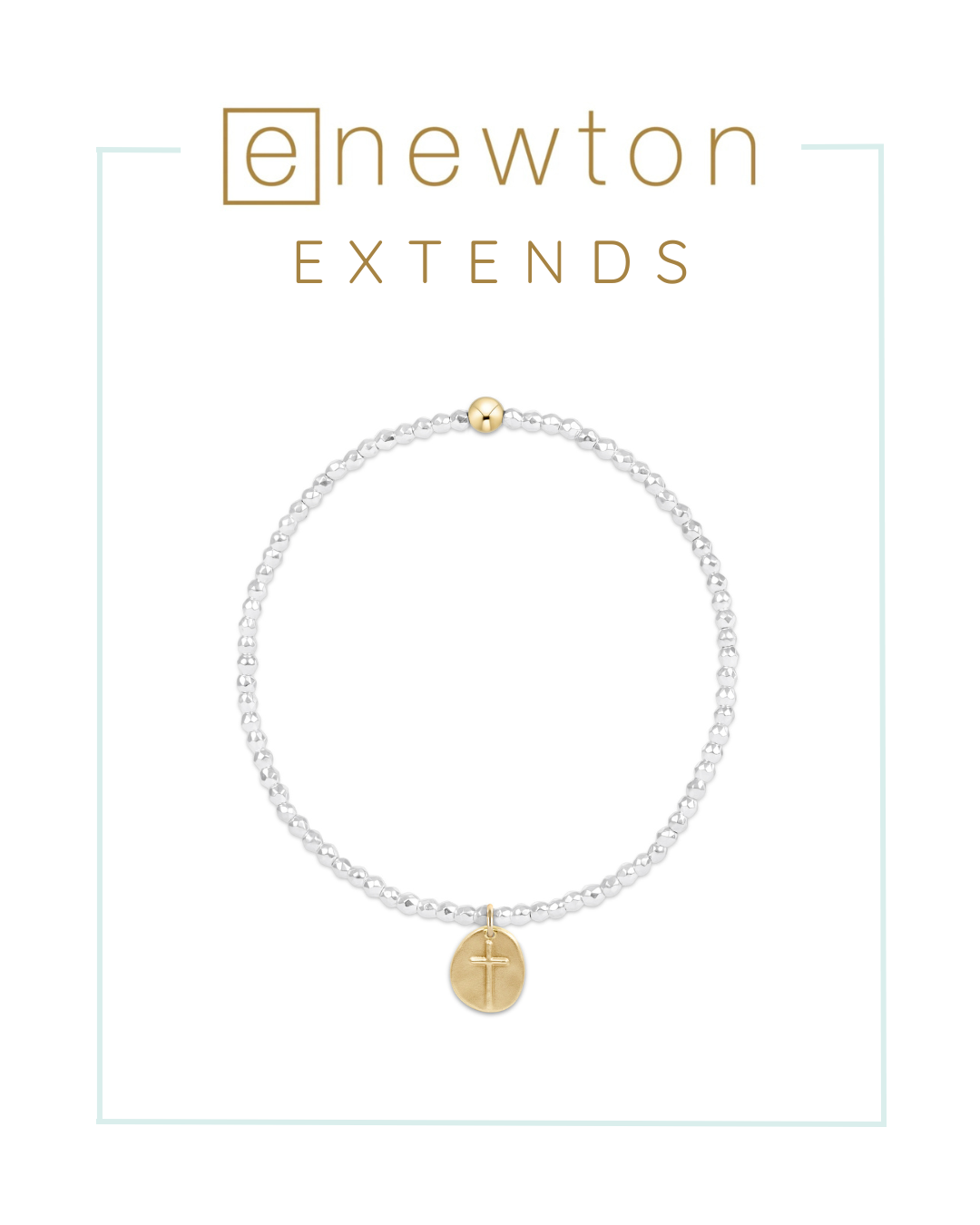 E Newton | Extends | Bright Silver Faceted Hematite Bead Bracelet - Inspire Small Gold Charm-Bracelets-ENEWTON-The Village Shoppe, Women’s Fashion Boutique, Shop Online and In Store - Located in Muscle Shoals, AL.