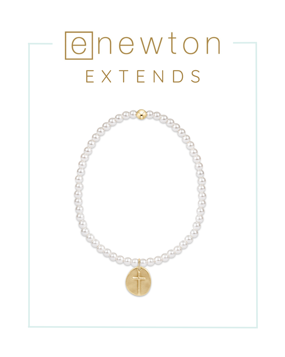 E Newton | Extends | Classic Pearl Bead Bracelet - Inspire Small Gold Charm-Bracelets-ENEWTON-The Village Shoppe, Women’s Fashion Boutique, Shop Online and In Store - Located in Muscle Shoals, AL.