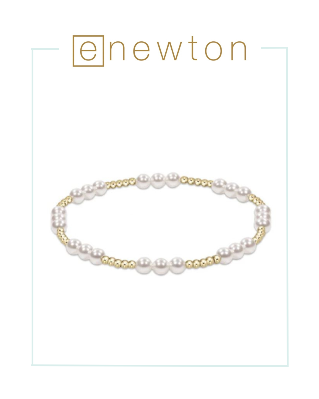 E Newton Classic Joy Pattern 4mm Bead Bracelet - Pearl-Bracelets-ENEWTON-The Village Shoppe, Women’s Fashion Boutique, Shop Online and In Store - Located in Muscle Shoals, AL.
