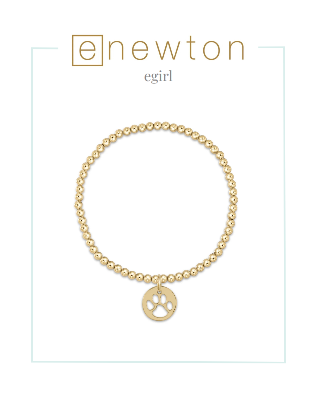 E Newton | EGirl | Classic Gold 3mm Bead Bracelet - Paw Print Gold Disk-Bracelets-ENEWTON-The Village Shoppe, Women’s Fashion Boutique, Shop Online and In Store - Located in Muscle Shoals, AL.