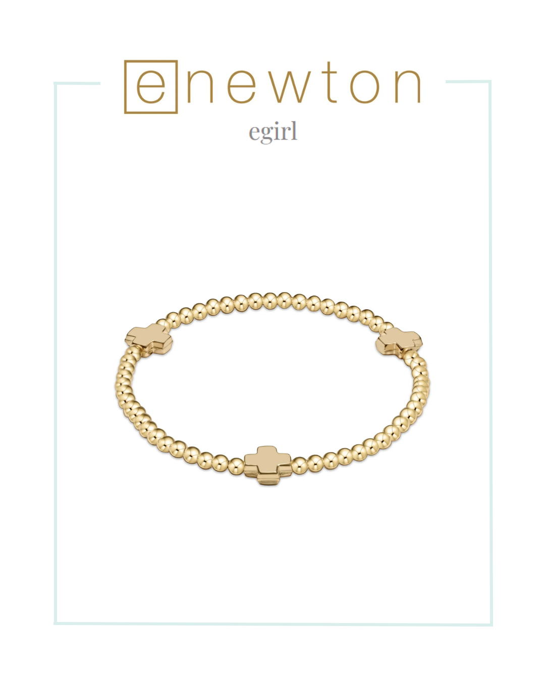 E Newton | EGirl | Signature Cross Gold Pattern 3mm Bead Bracelet - Gold-Bracelets-ENEWTON-The Village Shoppe, Women’s Fashion Boutique, Shop Online and In Store - Located in Muscle Shoals, AL.
