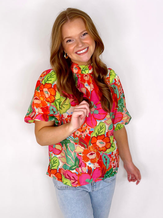 The Island Breeze Top-Short Sleeves-THML-The Village Shoppe, Women’s Fashion Boutique, Shop Online and In Store - Located in Muscle Shoals, AL.