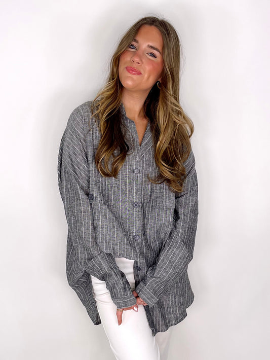 The Evie Oversized Button Down-The Village Shoppe-The Village Shoppe, Women’s Fashion Boutique, Shop Online and In Store - Located in Muscle Shoals, AL.