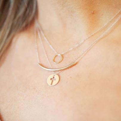 E Newton 16" Halo Gold Charm Necklace-Necklaces-ENEWTON-The Village Shoppe, Women’s Fashion Boutique, Shop Online and In Store - Located in Muscle Shoals, AL.