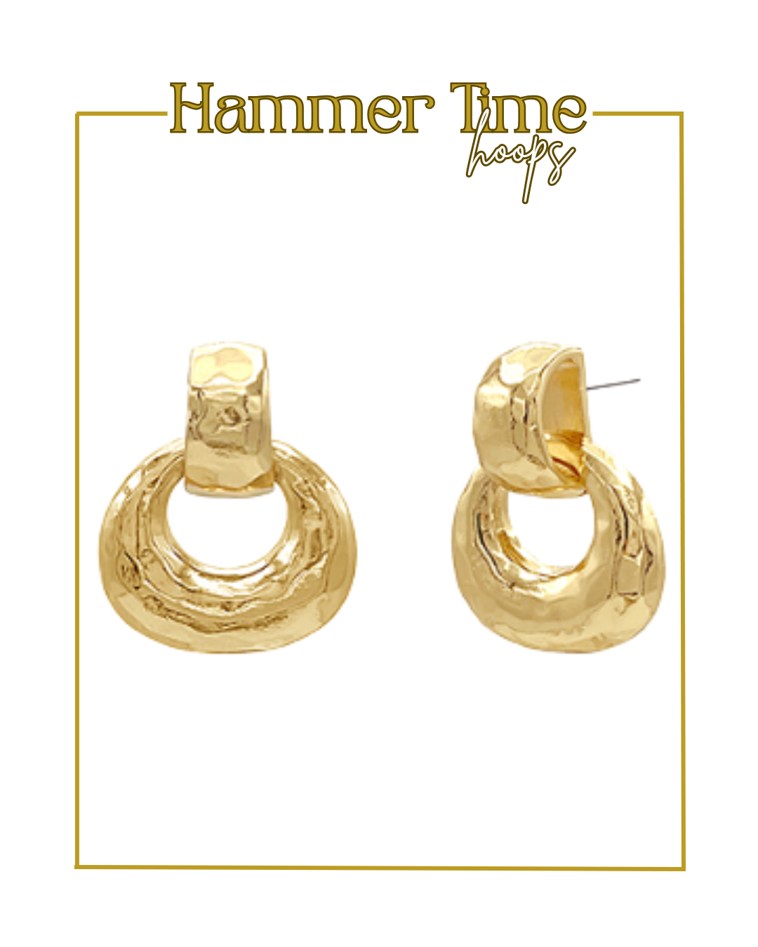 Hammer Time Hoops-Earrings-Golden Stella-The Village Shoppe, Women’s Fashion Boutique, Shop Online and In Store - Located in Muscle Shoals, AL.