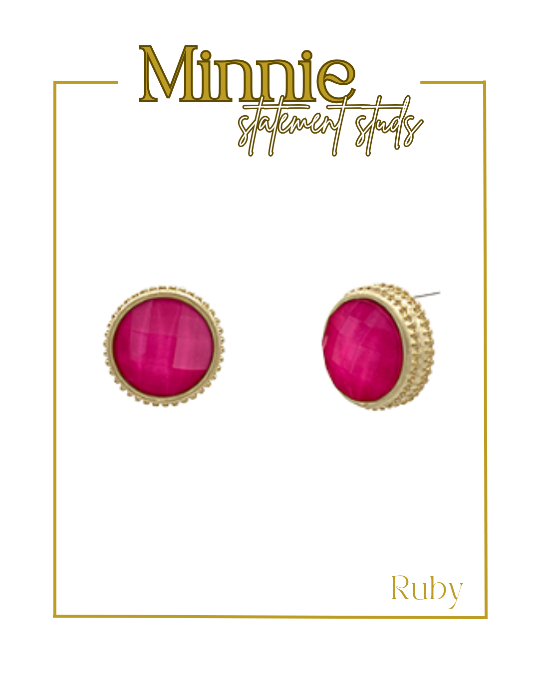 Minnie Statement Studs-Earrings-Golden Stella-The Village Shoppe, Women’s Fashion Boutique, Shop Online and In Store - Located in Muscle Shoals, AL.