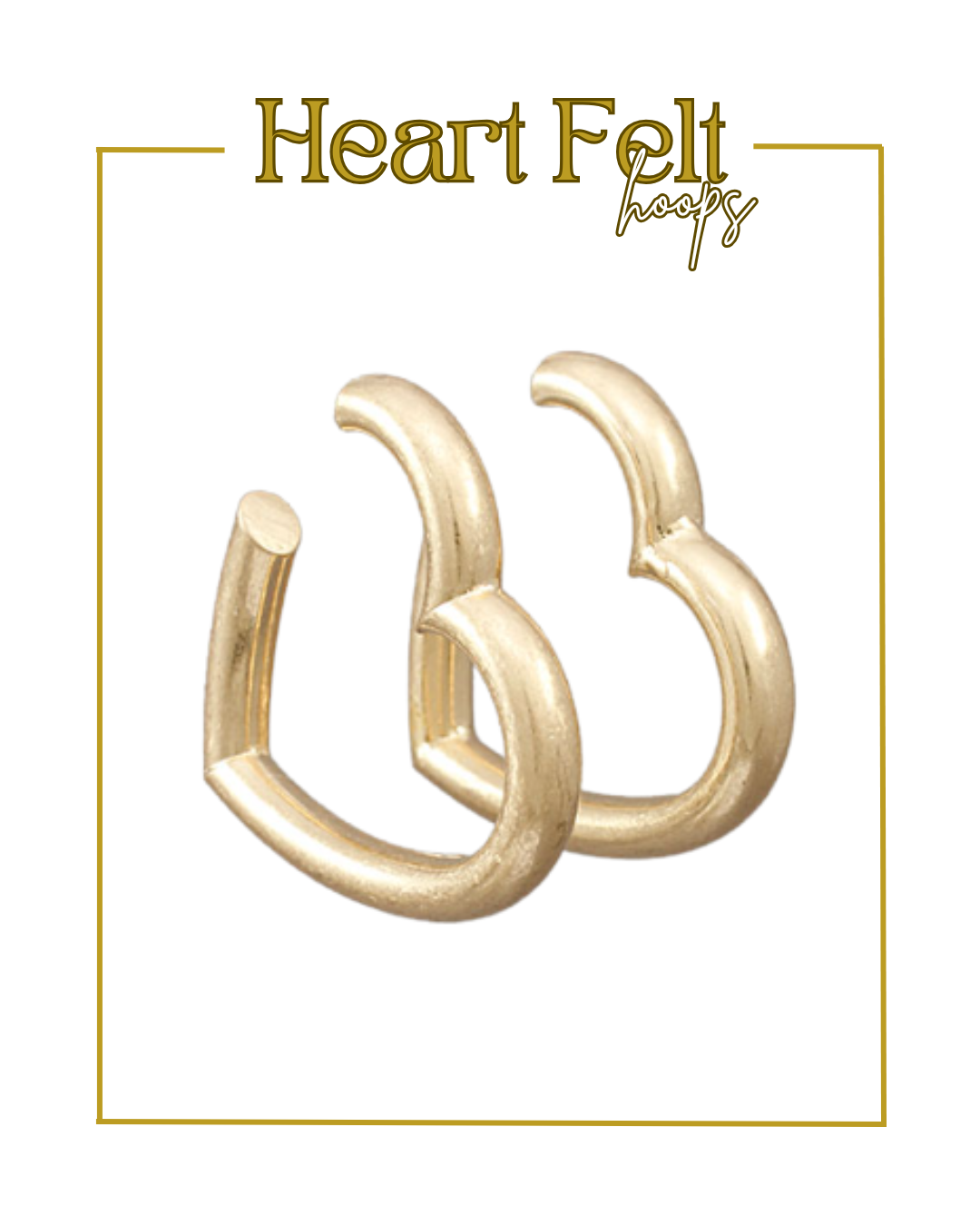 Heart Felt Hoops-Earrings-Golden Stella-The Village Shoppe, Women’s Fashion Boutique, Shop Online and In Store - Located in Muscle Shoals, AL.