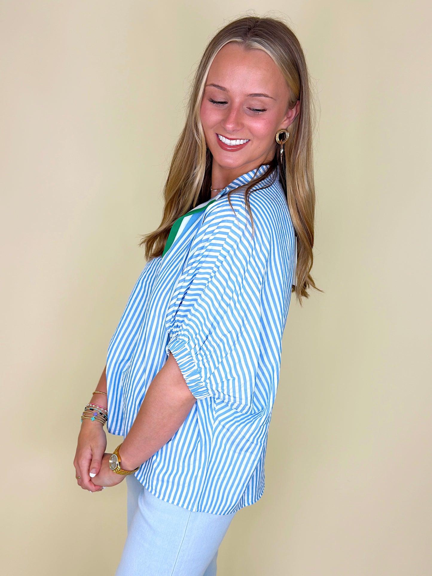 The Roe Top-Short Sleeves-Entro-The Village Shoppe, Women’s Fashion Boutique, Shop Online and In Store - Located in Muscle Shoals, AL.