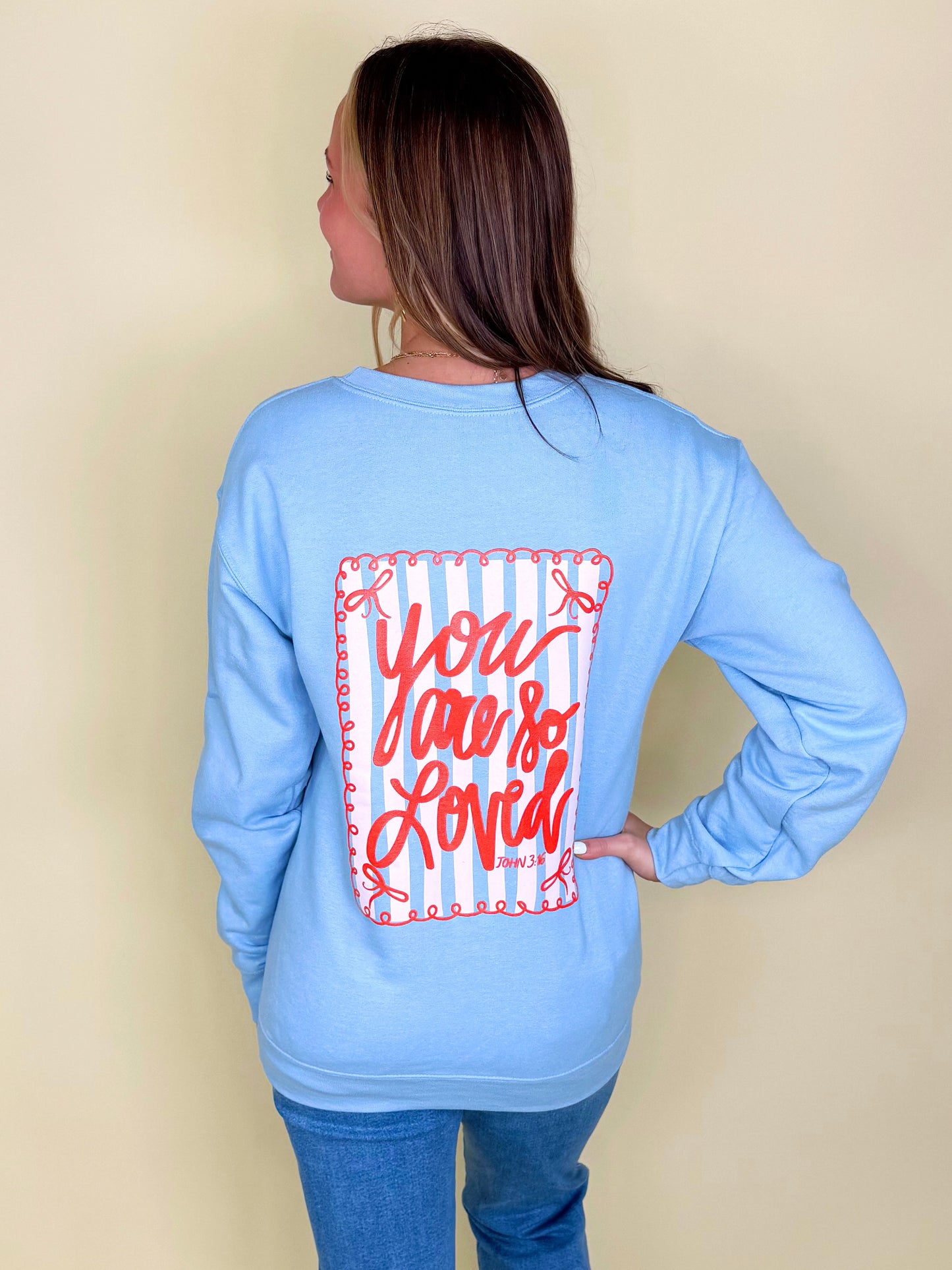 You Are So Loved Sweatshirt-Sweatshirt-Small Town Society-The Village Shoppe, Women’s Fashion Boutique, Shop Online and In Store - Located in Muscle Shoals, AL.
