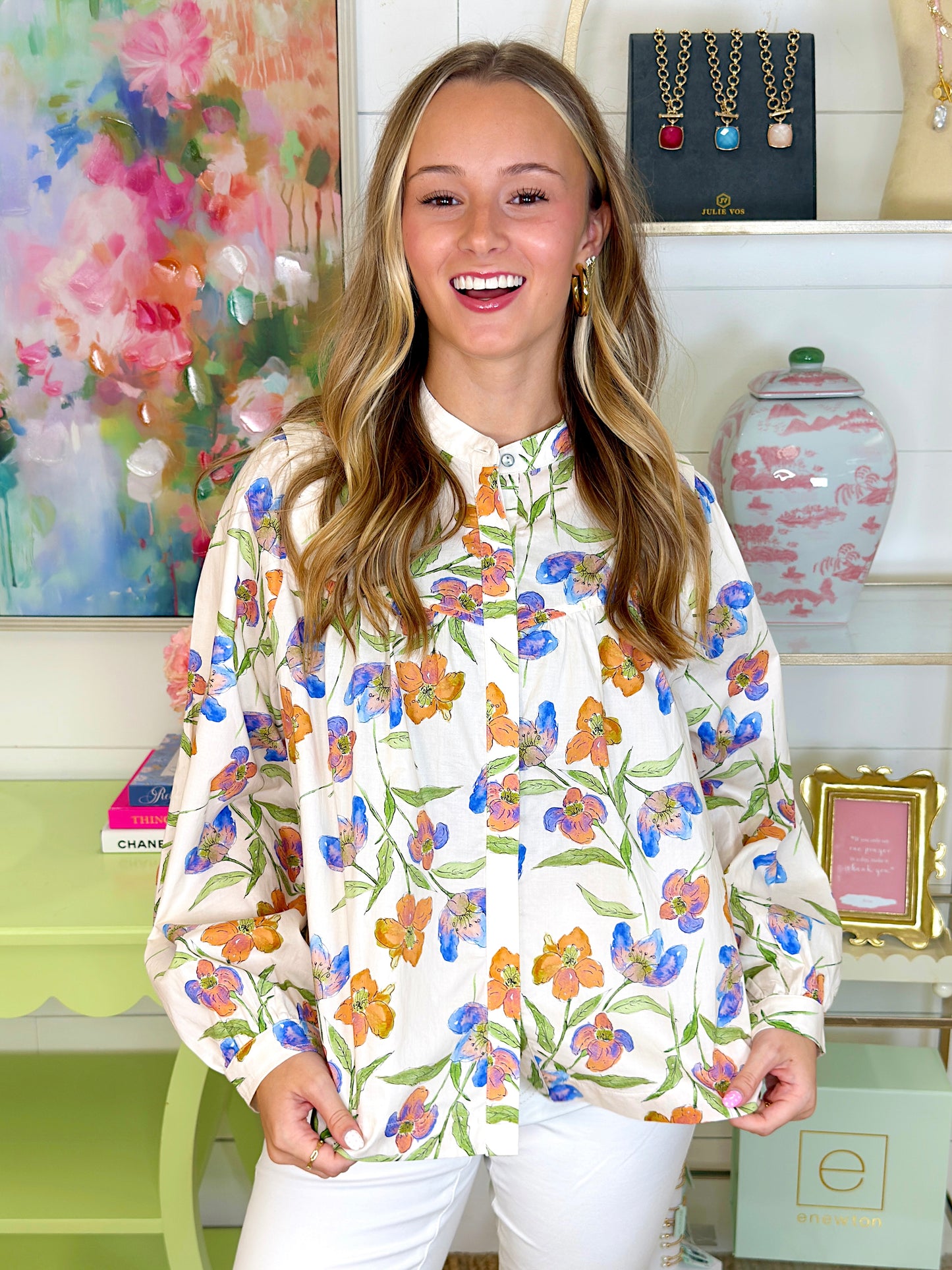 The Michie Blouse-Long Sleeves-Entro-The Village Shoppe, Women’s Fashion Boutique, Shop Online and In Store - Located in Muscle Shoals, AL.