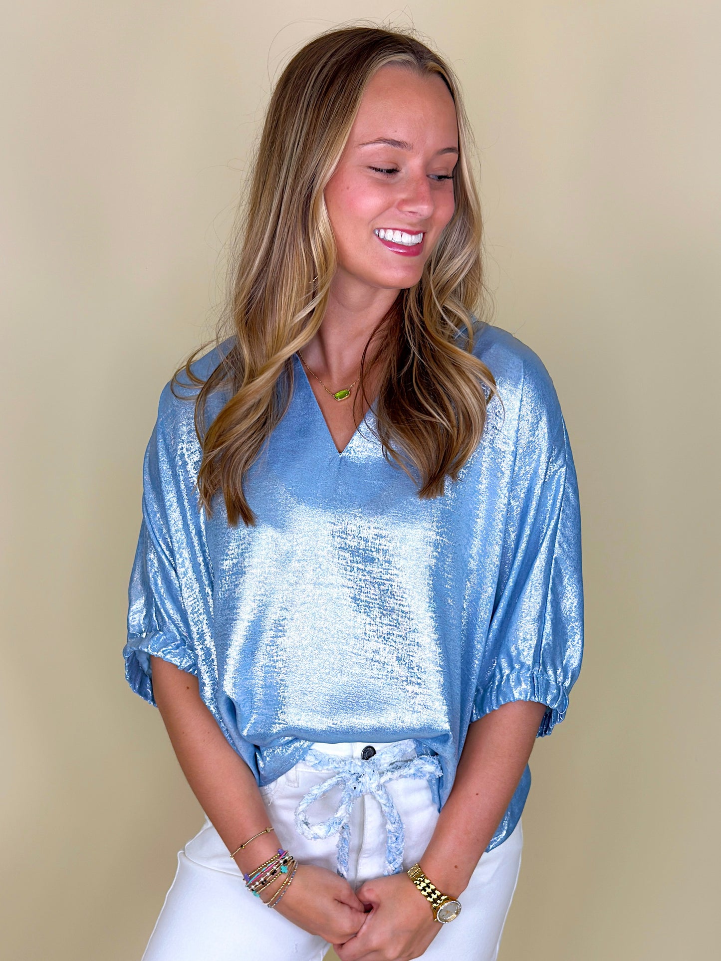 The Rowan Blouse-Short Sleeves-Jodifl-The Village Shoppe, Women’s Fashion Boutique, Shop Online and In Store - Located in Muscle Shoals, AL.