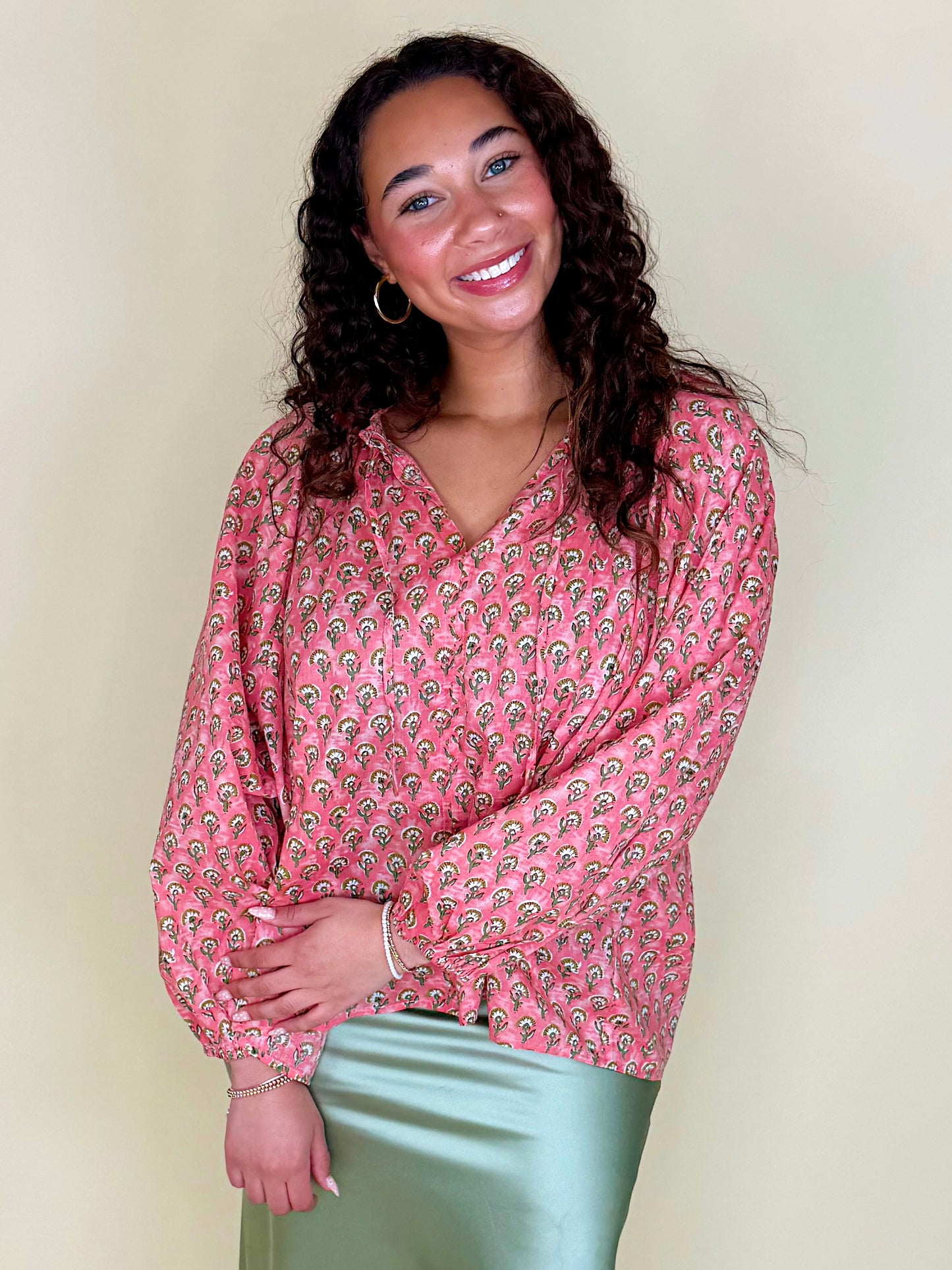Fine and Dandy Blouse-Long Sleeves-GiGiO-The Village Shoppe, Women’s Fashion Boutique, Shop Online and In Store - Located in Muscle Shoals, AL.