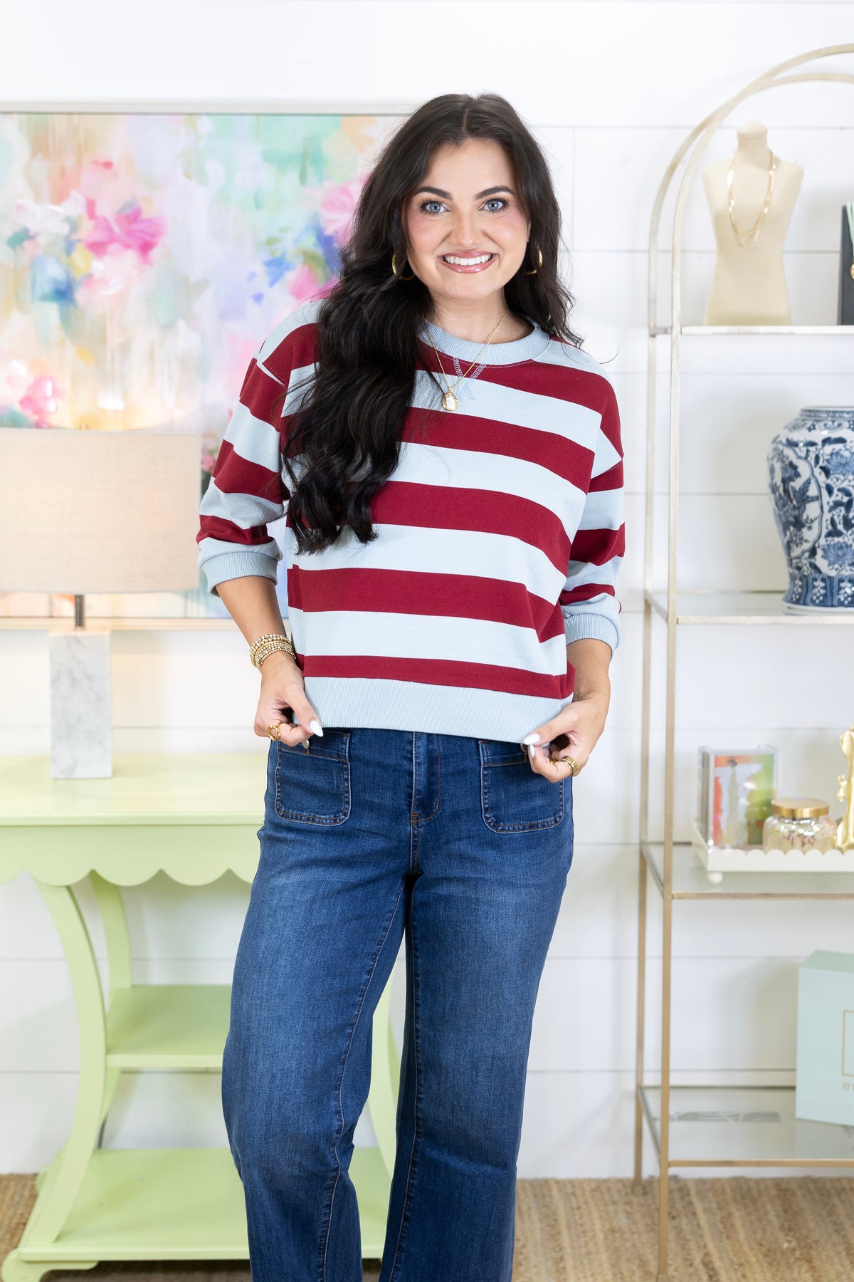 The Halftime Pullover-3/4 Sleeves-Jodifl-The Village Shoppe, Women’s Fashion Boutique, Shop Online and In Store - Located in Muscle Shoals, AL.