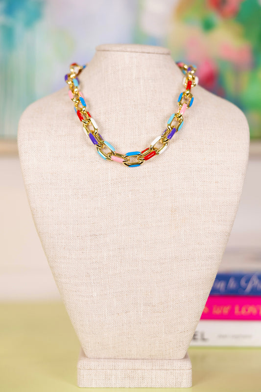 Rainbow Road Chain Necklace-Necklaces-AF Design Group-The Village Shoppe, Women’s Fashion Boutique, Shop Online and In Store - Located in Muscle Shoals, AL.