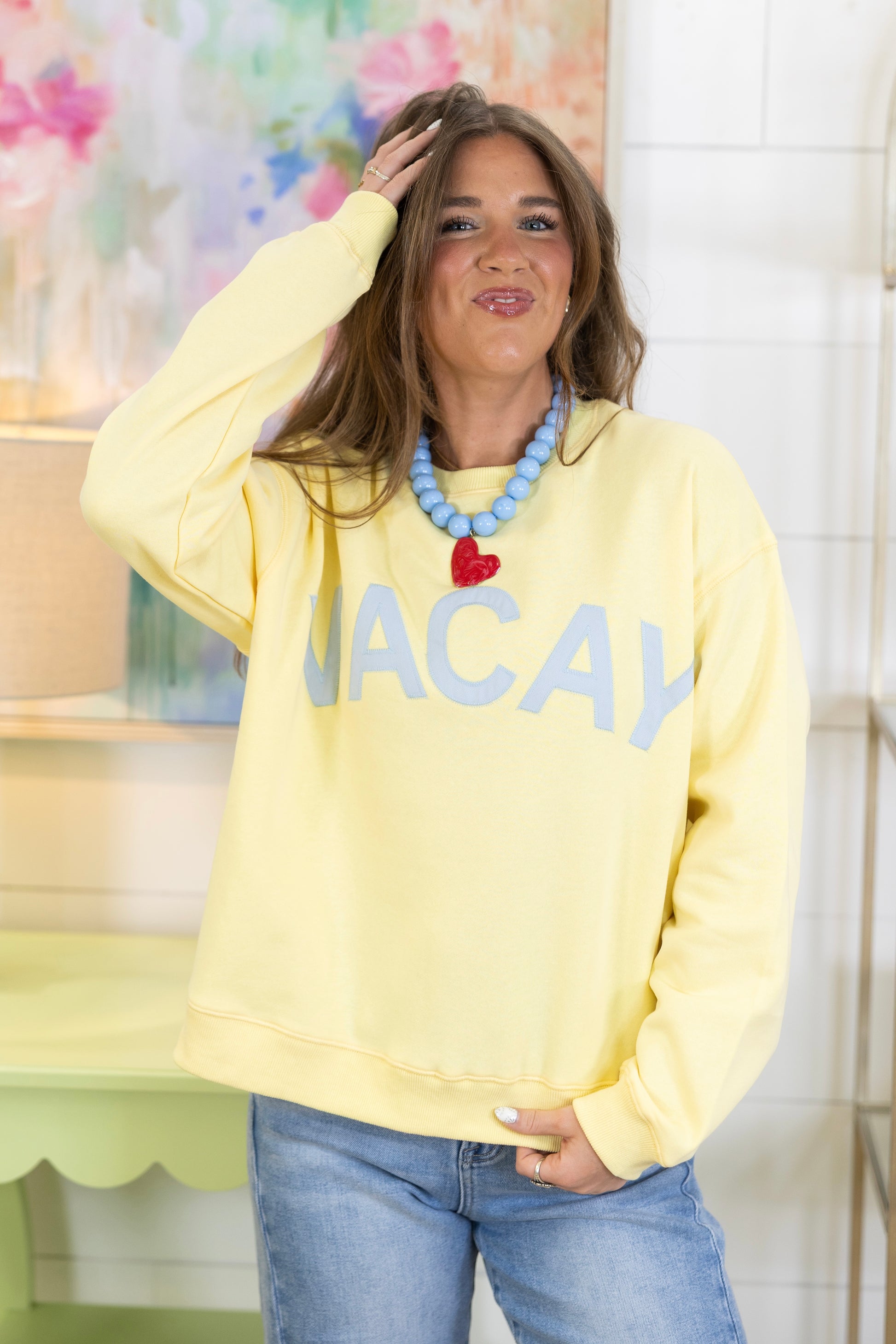 On Vacay Sweatshirt-Sweatshirt-Wishlist-The Village Shoppe, Women’s Fashion Boutique, Shop Online and In Store - Located in Muscle Shoals, AL.