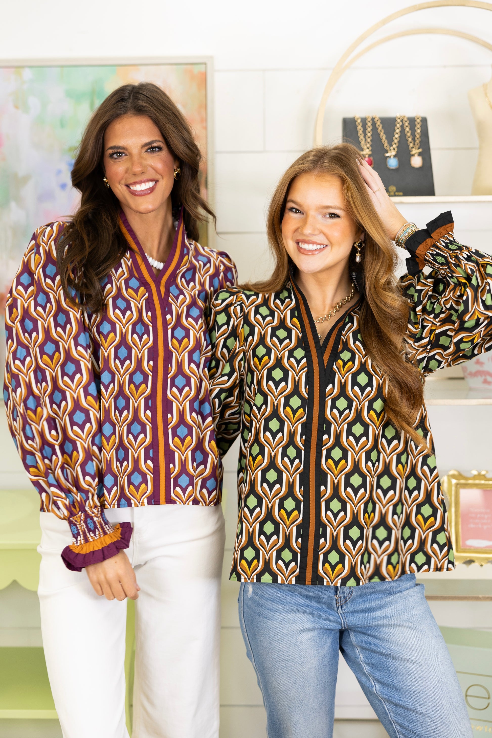 The Robbie Blouse-Long Sleeves-Entro-The Village Shoppe, Women’s Fashion Boutique, Shop Online and In Store - Located in Muscle Shoals, AL.