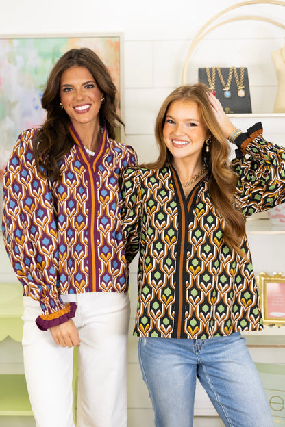 The Robbie Blouse-Long Sleeves-Entro-The Village Shoppe, Women’s Fashion Boutique, Shop Online and In Store - Located in Muscle Shoals, AL.