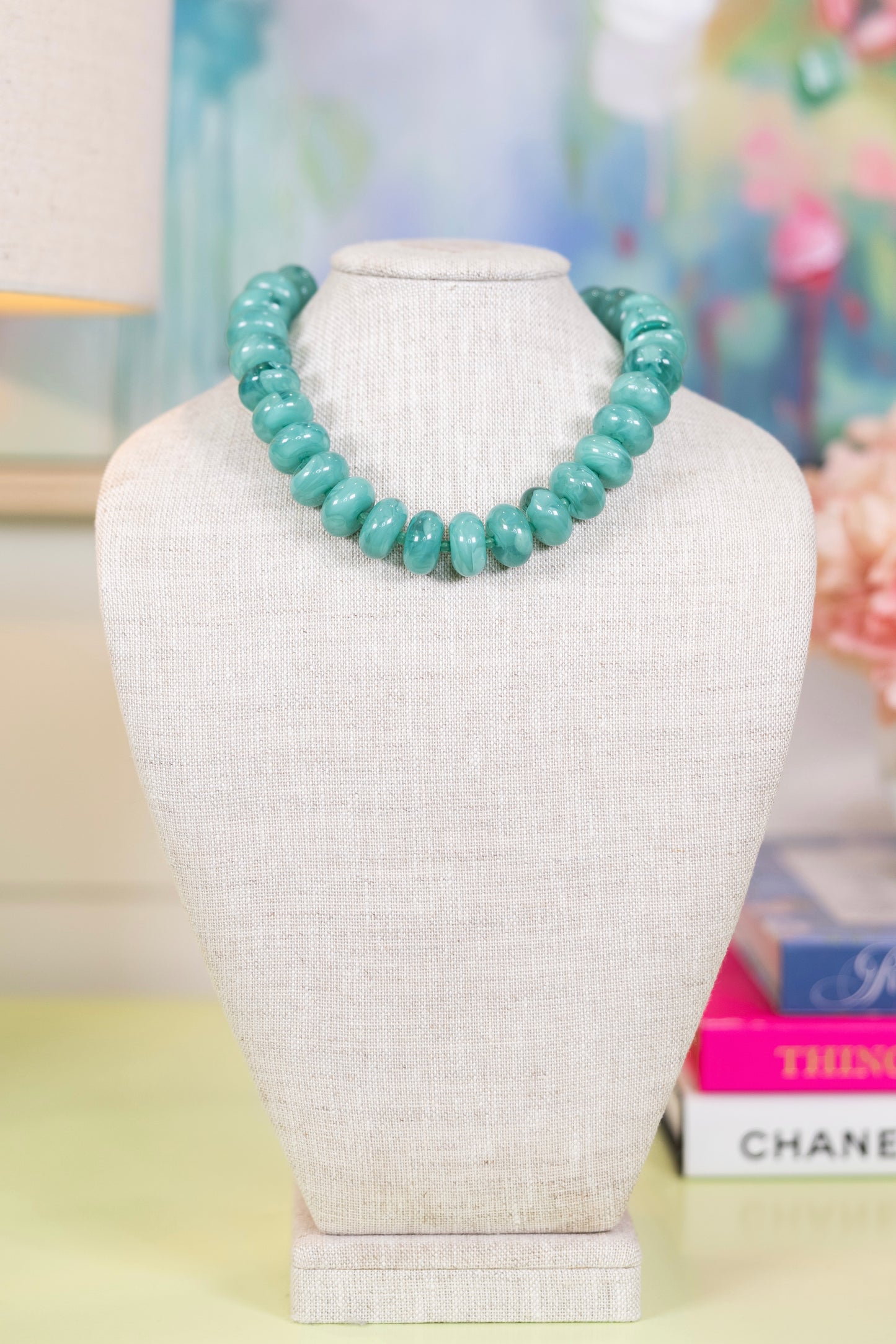 Sea Glass Beaded Necklace-Necklaces-Hart Designs-The Village Shoppe, Women’s Fashion Boutique, Shop Online and In Store - Located in Muscle Shoals, AL.