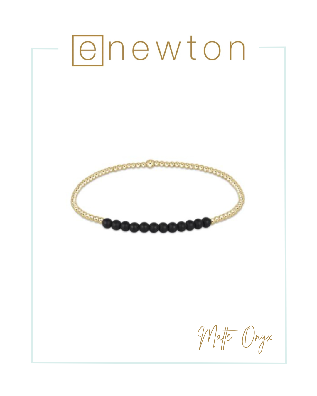 E Newton Gold Bliss 2mm Bead Bracelet - Matte Onyx-Bracelets-ENEWTON-The Village Shoppe, Women’s Fashion Boutique, Shop Online and In Store - Located in Muscle Shoals, AL.