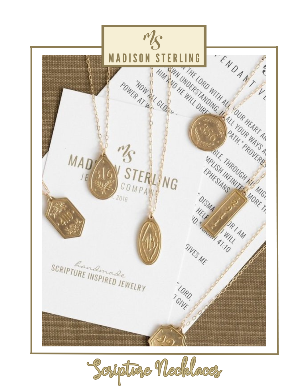 Scripture Necklace | Madison Sterling-Necklaces-Madison Sterling-The Village Shoppe, Women’s Fashion Boutique, Shop Online and In Store - Located in Muscle Shoals, AL.