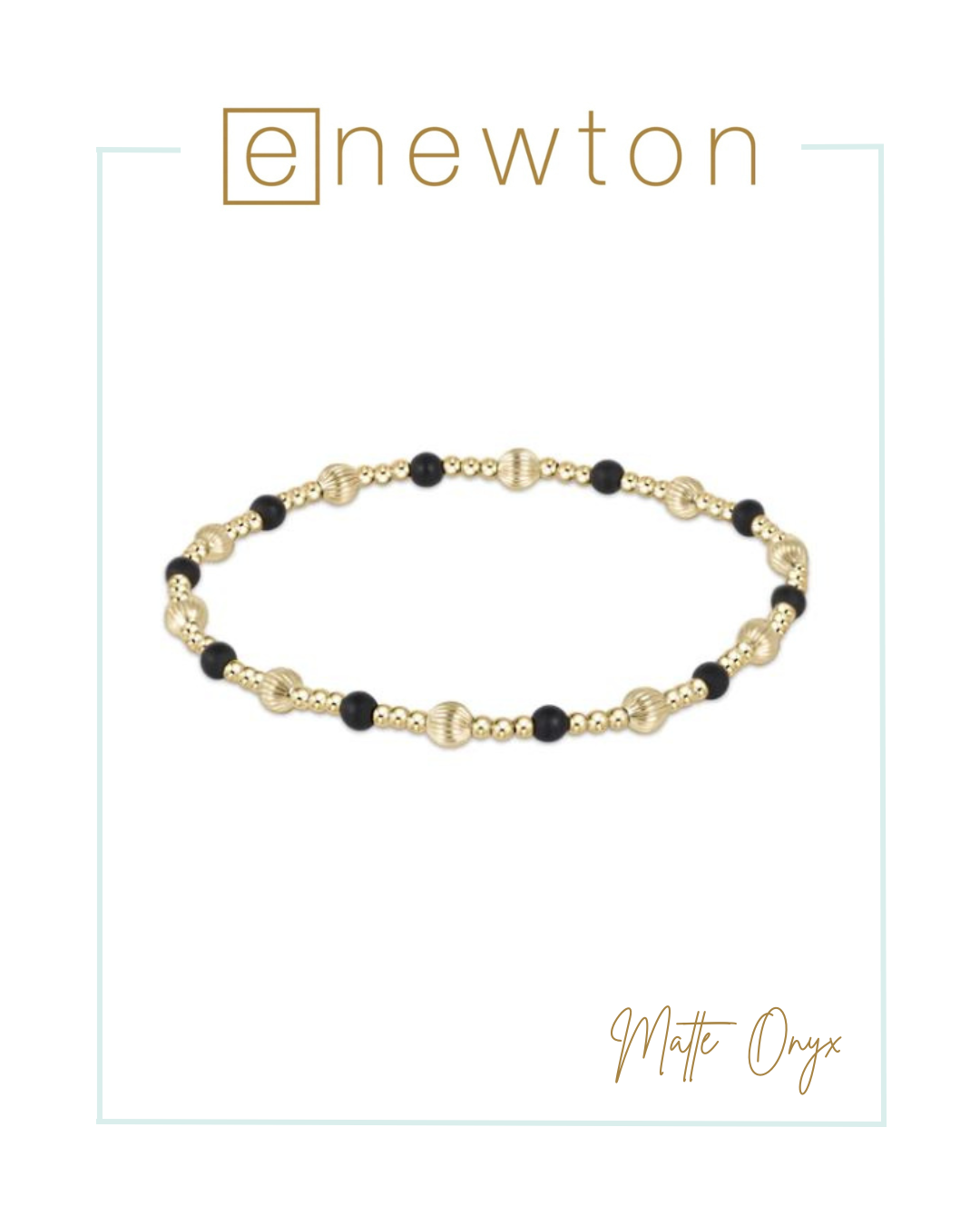 E Newton Dignity Sincerity Pattern 4mm Bead Bracelet - Matte Onyx-Bracelets-ENEWTON-The Village Shoppe, Women’s Fashion Boutique, Shop Online and In Store - Located in Muscle Shoals, AL.