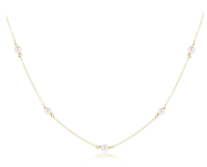 E Newton 17" Choker Simplicity Chain Gold - 6mm Pearl-Necklaces-ENEWTON-The Village Shoppe, Women’s Fashion Boutique, Shop Online and In Store - Located in Muscle Shoals, AL.