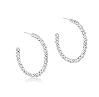 E Newton Beaded Classic 1.25" Post Hoop - 3mm Sterling-Earrings-ENEWTON-The Village Shoppe, Women’s Fashion Boutique, Shop Online and In Store - Located in Muscle Shoals, AL.