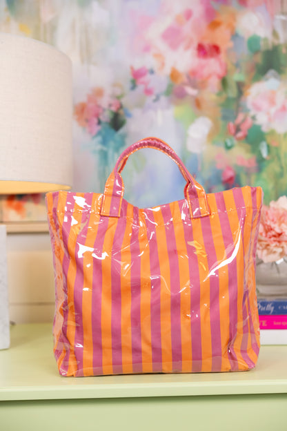 Cabana Stripe Tote Bag-Tote Bag-Wall To Wall-The Village Shoppe, Women’s Fashion Boutique, Shop Online and In Store - Located in Muscle Shoals, AL.