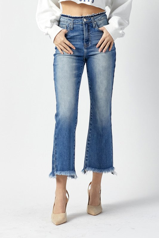 The Inez Crop Flares-Jeans-Risen-The Village Shoppe, Women’s Fashion Boutique, Shop Online and In Store - Located in Muscle Shoals, AL.