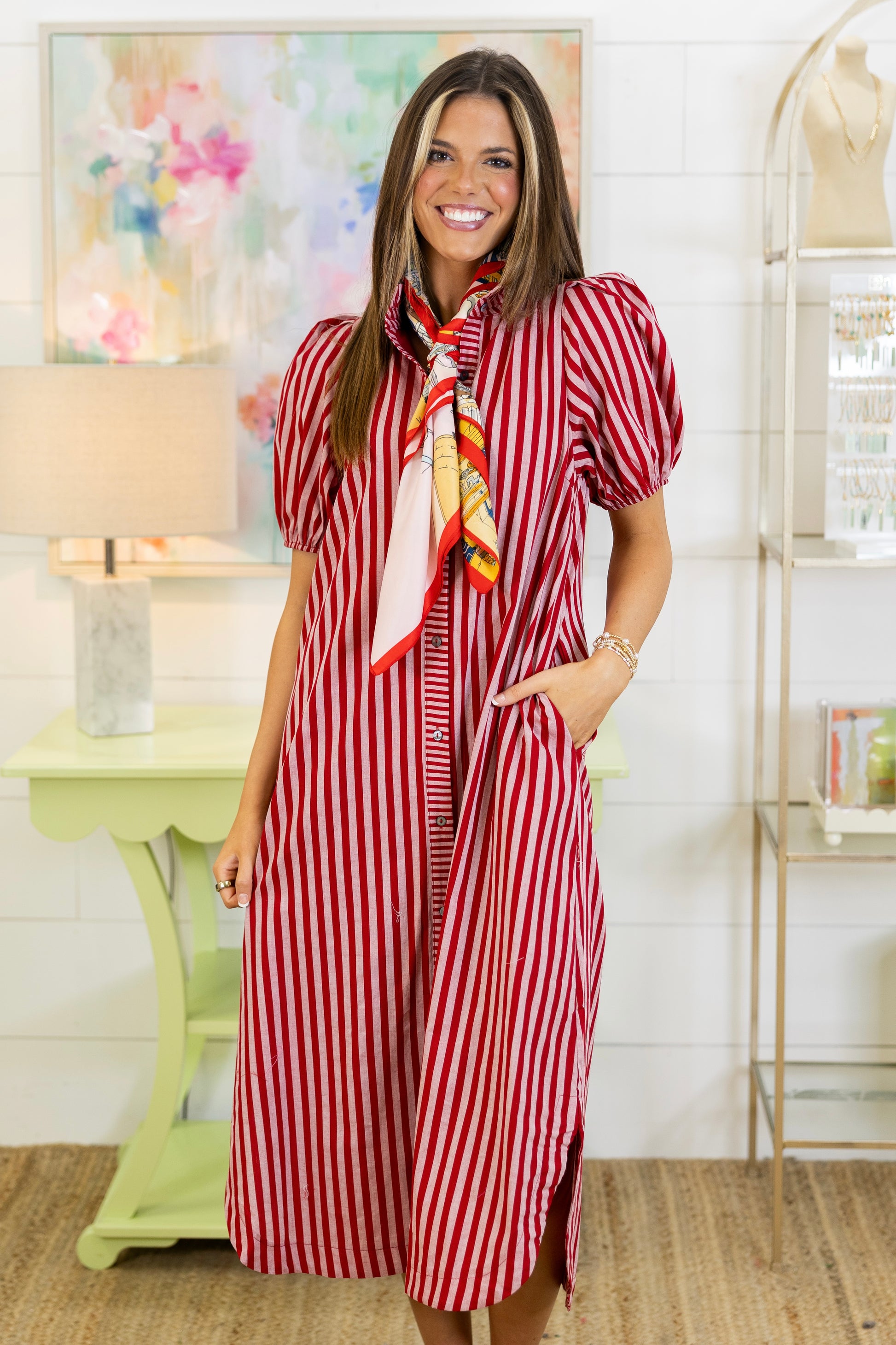 The Serendipity Striped Midi Dress-Midi Dress-Entro-The Village Shoppe, Women’s Fashion Boutique, Shop Online and In Store - Located in Muscle Shoals, AL.