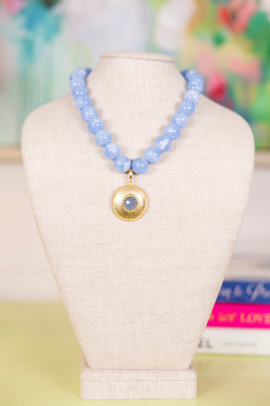 Skies Are Blue Pendant Necklace-Necklaces-AF Design Group-The Village Shoppe, Women’s Fashion Boutique, Shop Online and In Store - Located in Muscle Shoals, AL.