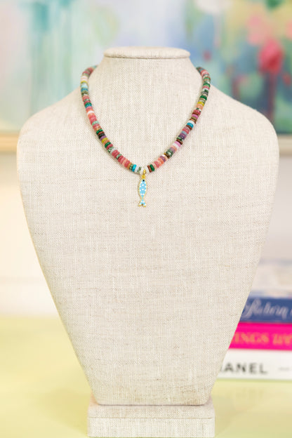 Saltwater Spots Fish Charm Necklace-Necklaces-Hart Designs-The Village Shoppe, Women’s Fashion Boutique, Shop Online and In Store - Located in Muscle Shoals, AL.