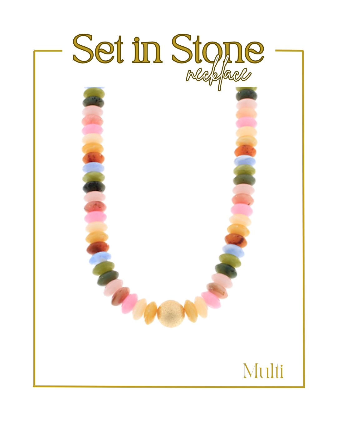 Set in Stone Necklace-Necklaces-Golden Stella-The Village Shoppe, Women’s Fashion Boutique, Shop Online and In Store - Located in Muscle Shoals, AL.