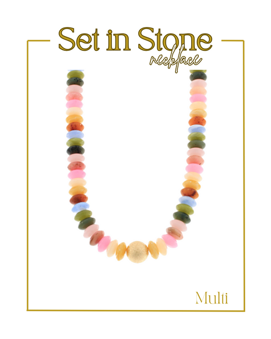 Set in Stone Necklace-Necklaces-Golden Stella-The Village Shoppe, Women’s Fashion Boutique, Shop Online and In Store - Located in Muscle Shoals, AL.